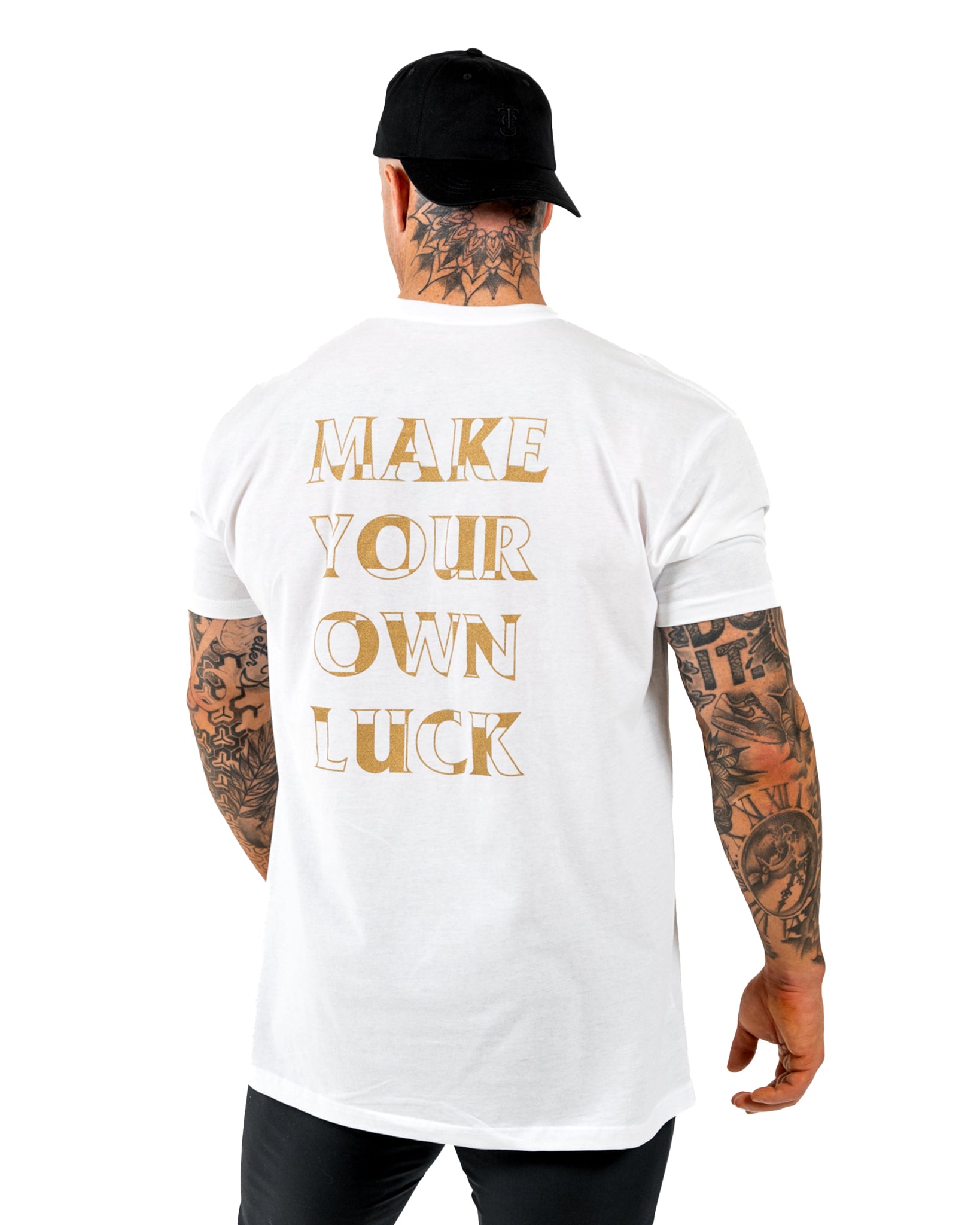 Make Your Own Luck T-Shirt - White w/ Gold